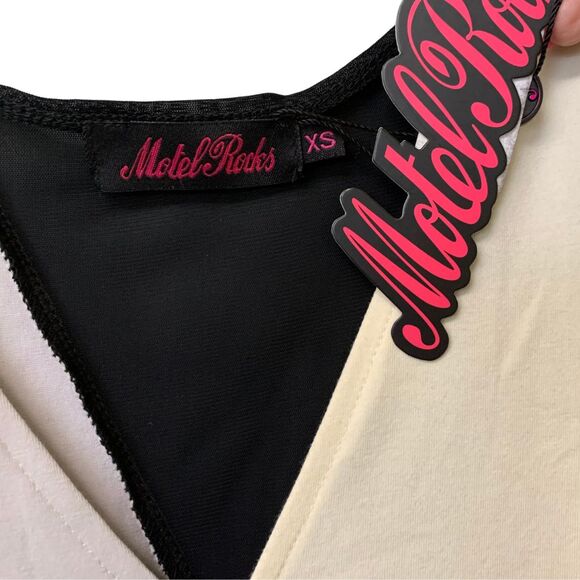 Motel Rocks Mini Dress Black and white with Mesh Size XS - Picture 3 of 8